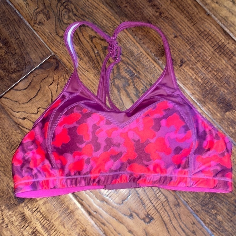 Moving Comfort Pink Strappy Medium Support Sports Bra